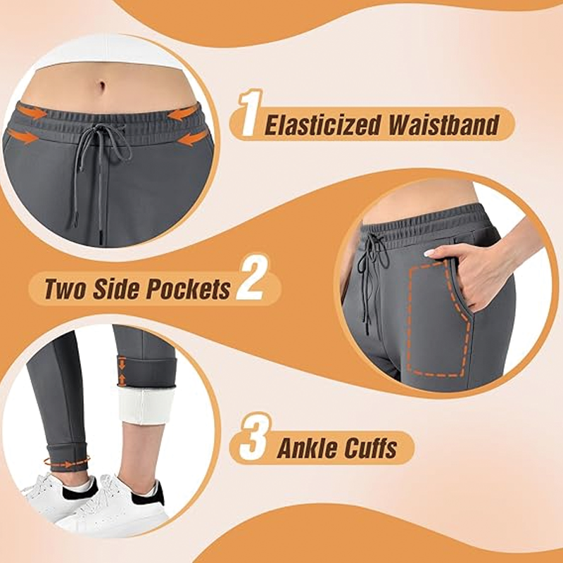Fleece Lined Women's Joggers with Pockets - Image 3