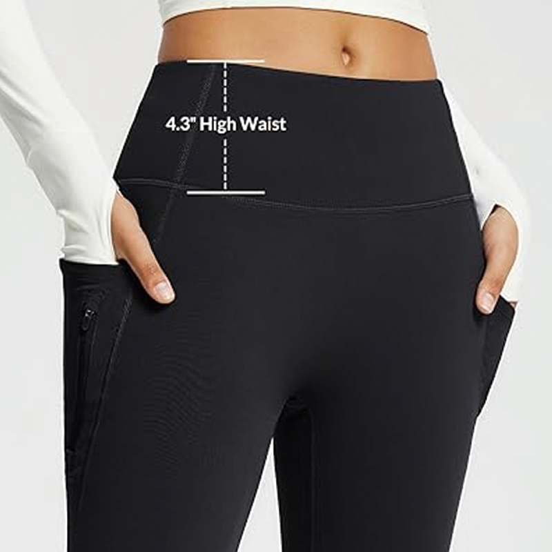 Women's Fleece Lined Flare Thermal Leggings - Image 2