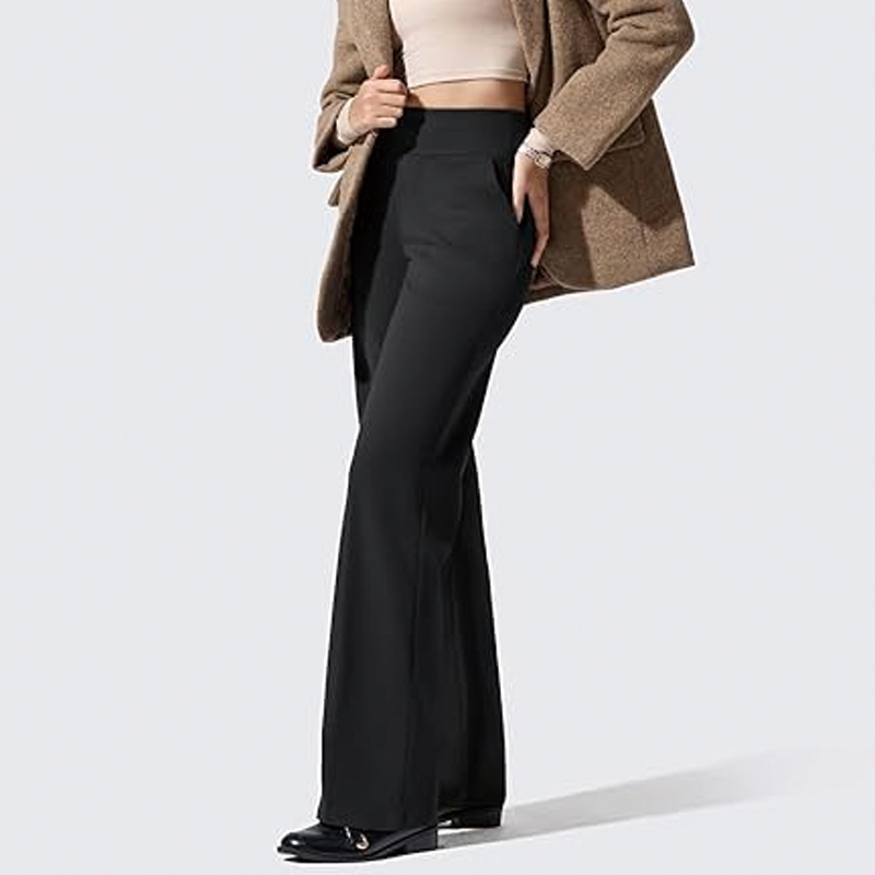 Women's Fleece Lined Wide Leg Thermal Pants - Image 3